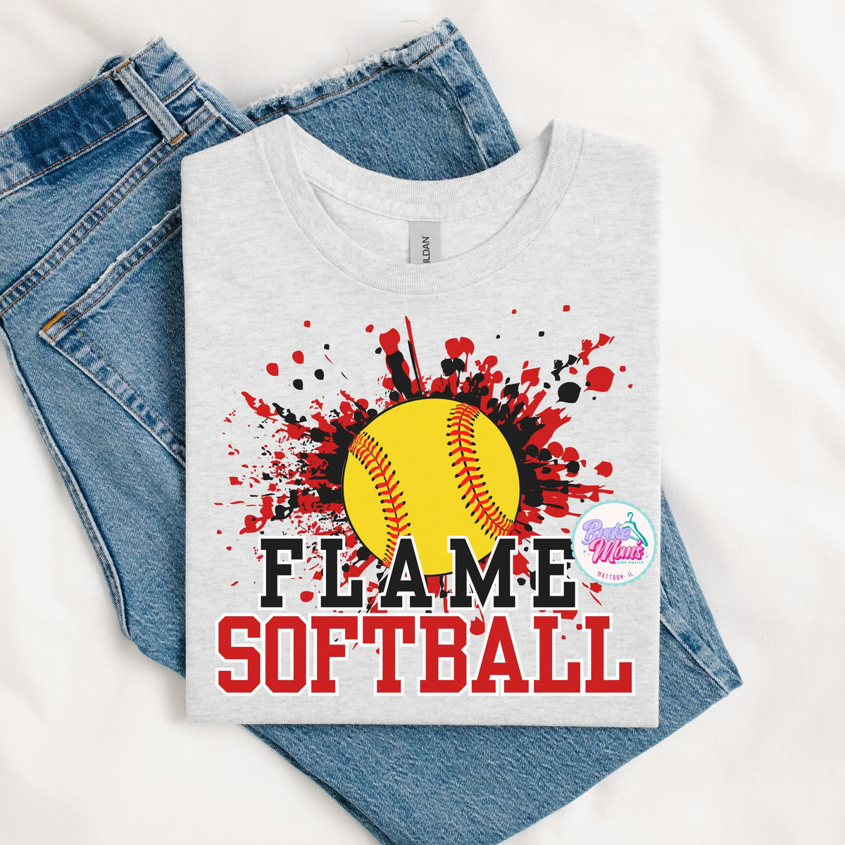 Effingham Flame Softball Splatter Tee