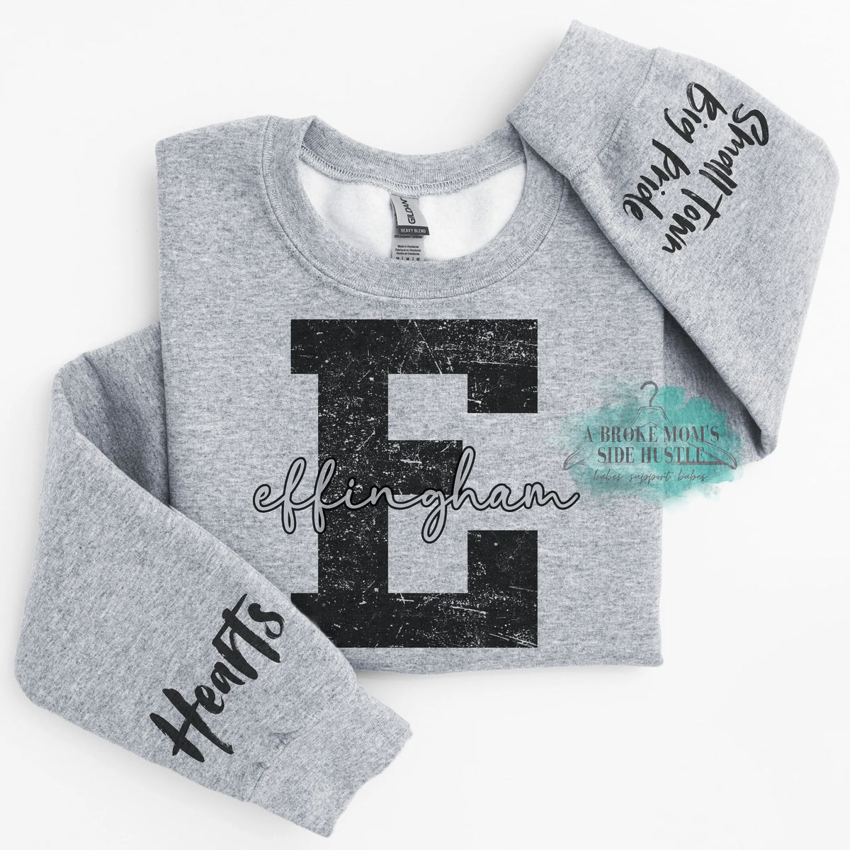Effingham Hearts Large Letter 2x Sleeve Sweatshirt