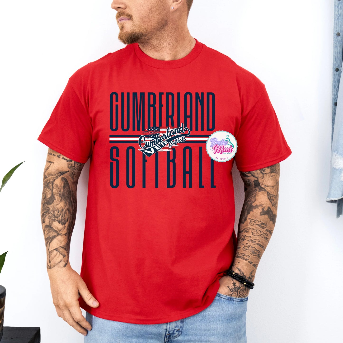 Mens Cumberland Vets Long Letters Tee/Sweatshirt