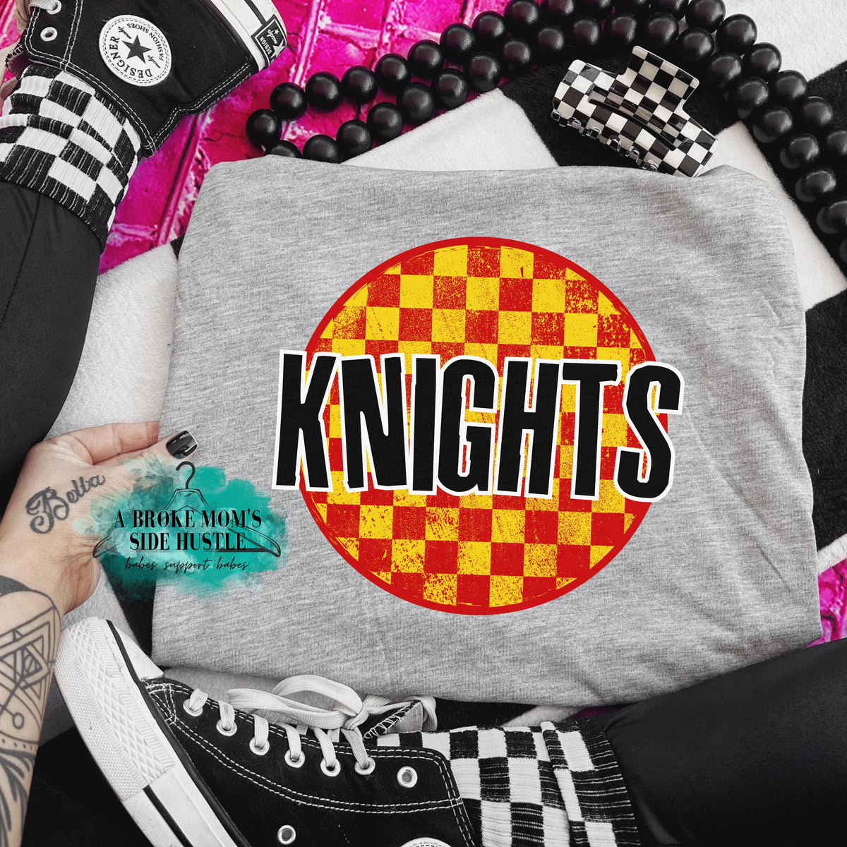 Knights Checker Round Tee