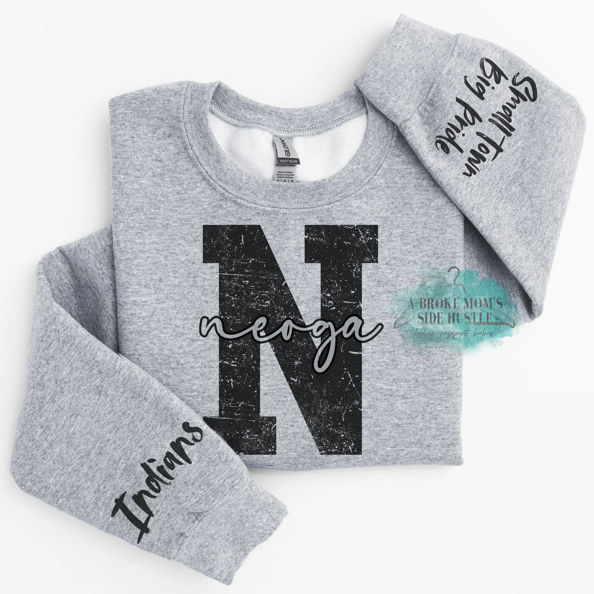 Neoga Indians Large Letter 2x Sleeve Sweatshirt