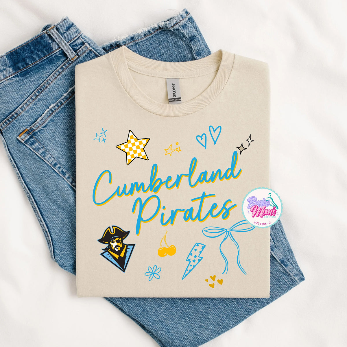 Cumberland Pirates So Many Doodles Tee