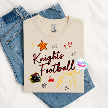 Knights Football So Many Doodles Tee