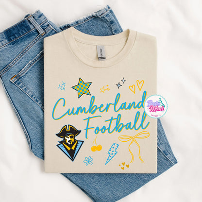 Cumberland Football So Many Doodles Tee