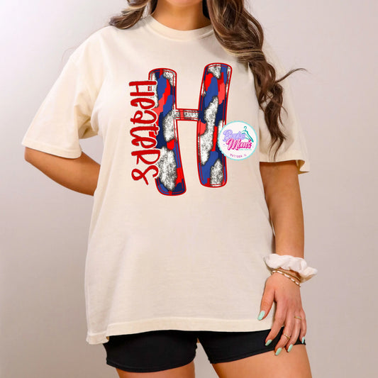 Heaters Letter Faux Glitter Ombré Tee/Sweatshirt