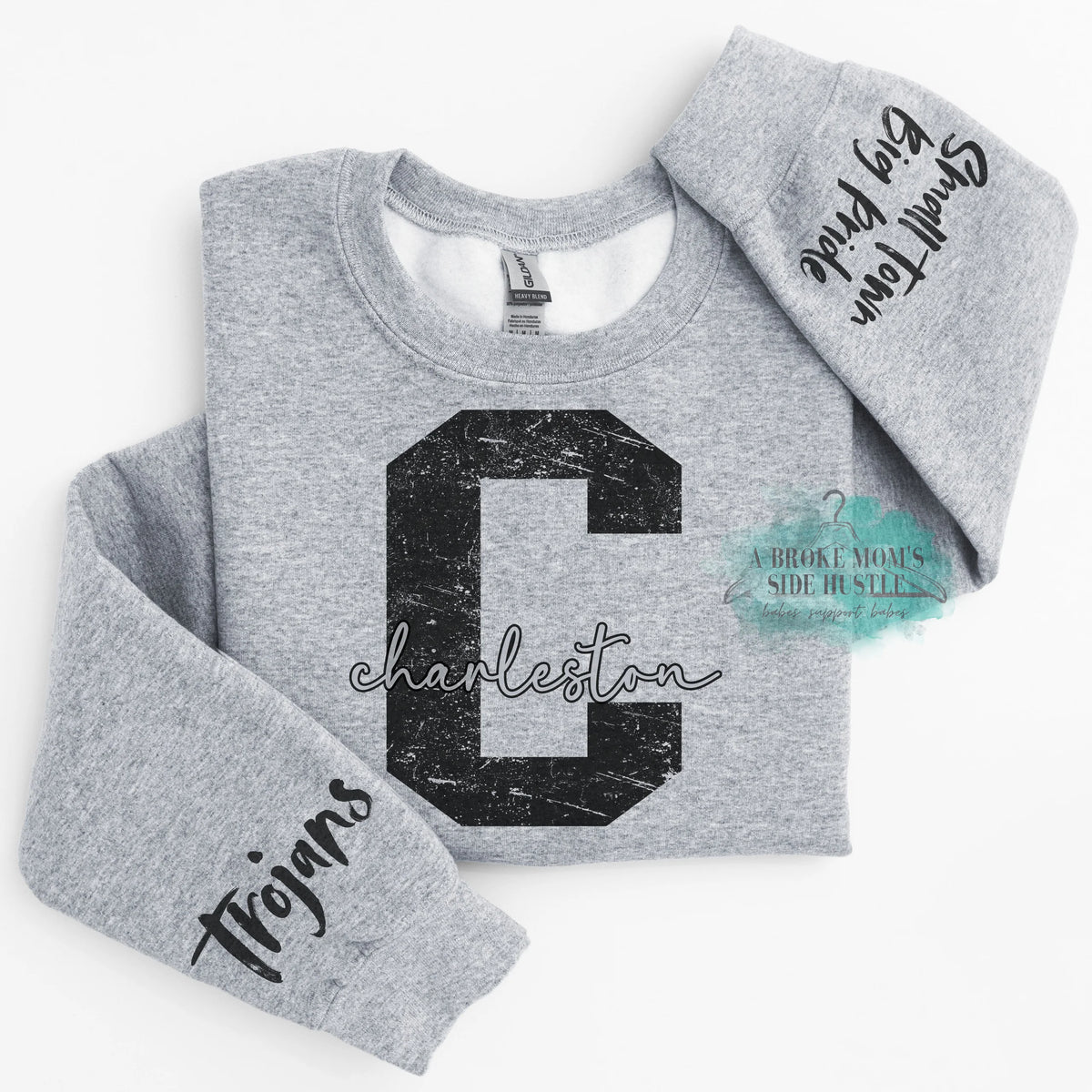 Charleston Trojans Large Letter 2x Sleeve Sweatshirt