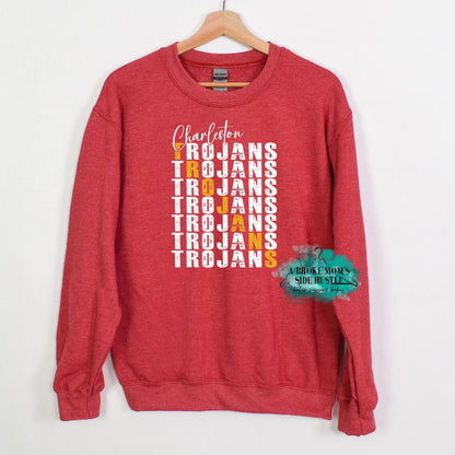 Charleston Trojans Double Letter Graphic Tee/Sweatshirt