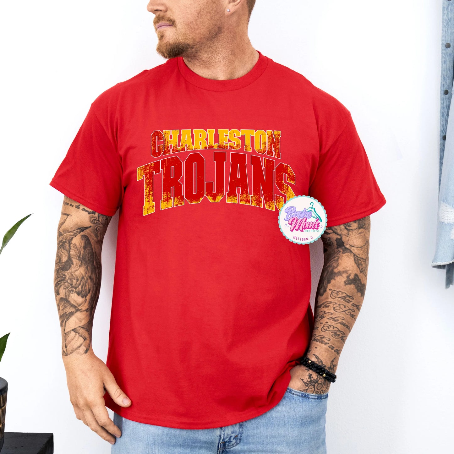 Mens Charleston Trojans Homerun Tee/Sweatshirt