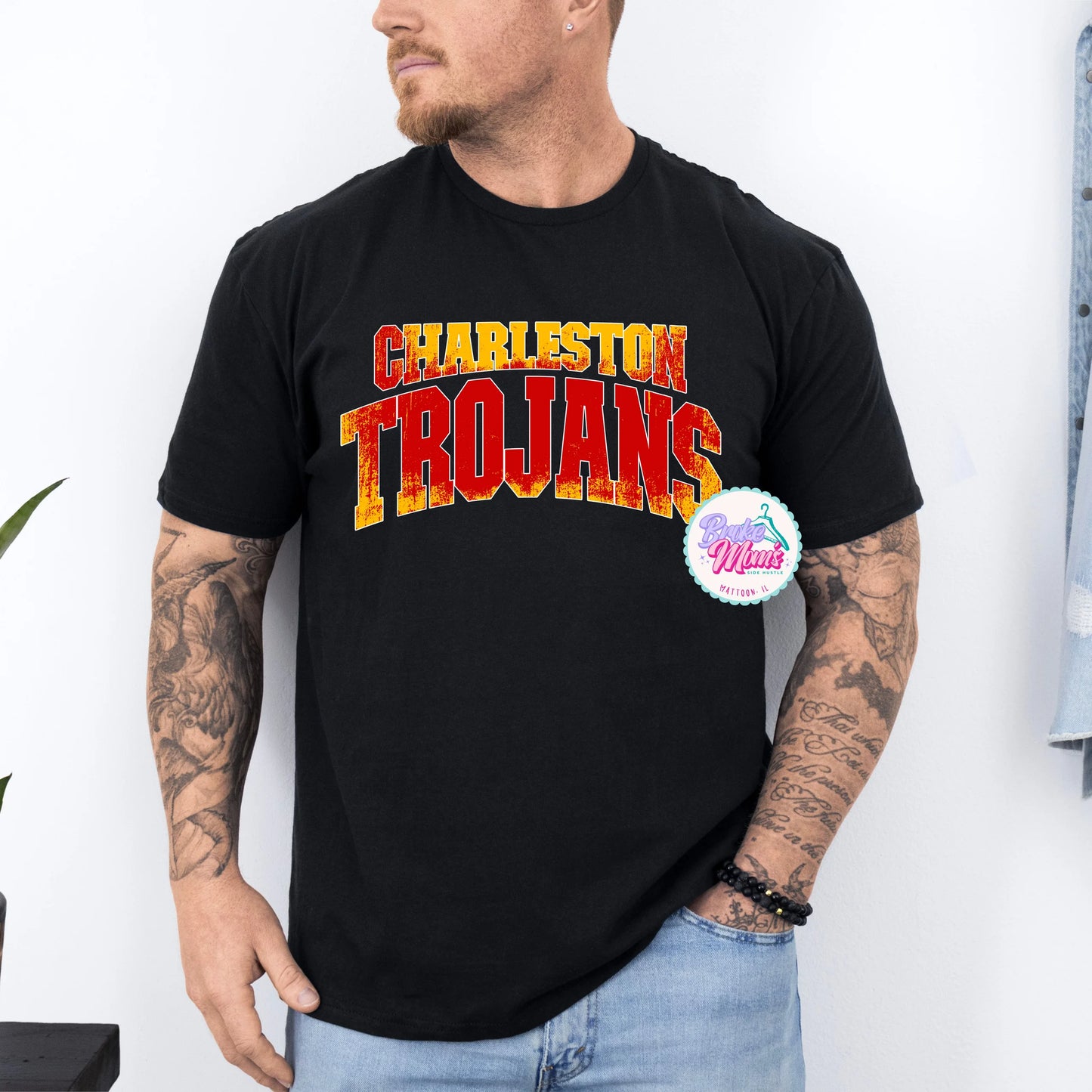 Mens Charleston Trojans Homerun Tee/Sweatshirt