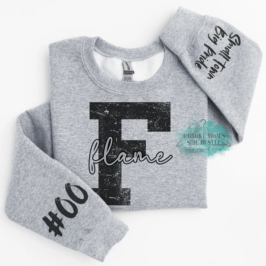 Effingham Flame Large Letter 2x Sleeve Sweatshirt