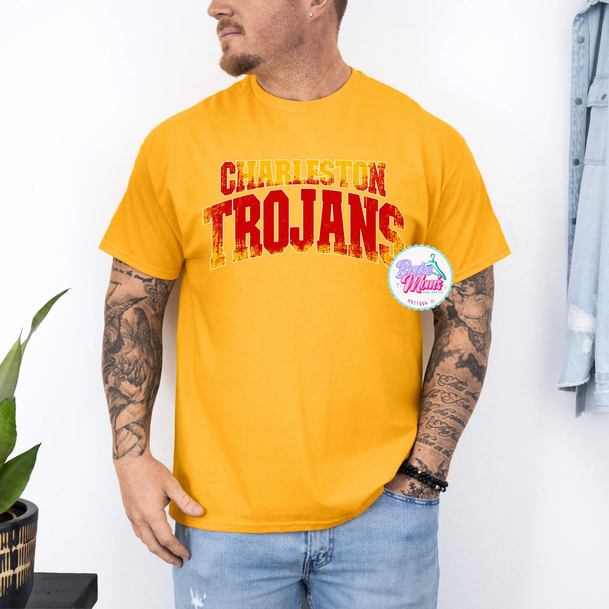 Mens Charleston Trojans Homerun Tee/Sweatshirt