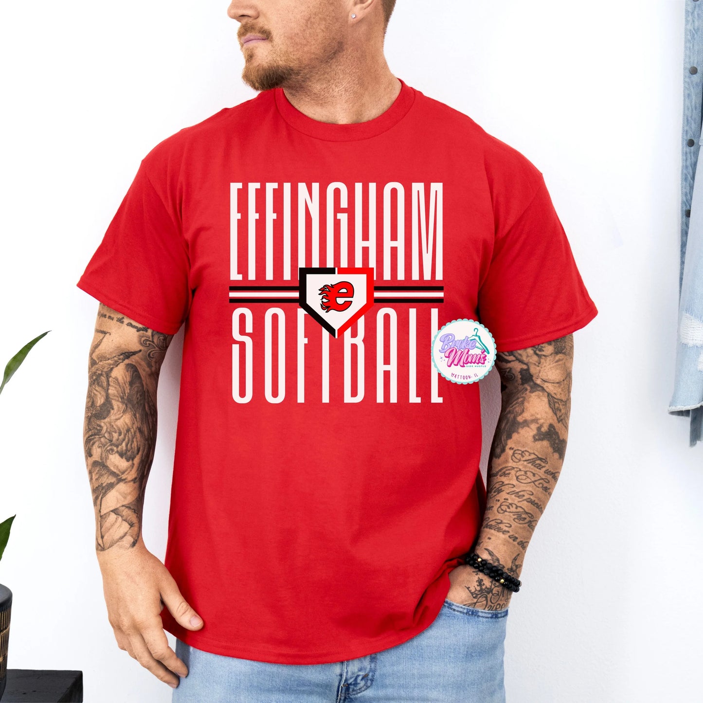Mens Effingham Softball Long Letters Tee/Sweatshirt