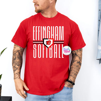 Mens Effingham Softball Long Letters Tee/Sweatshirt