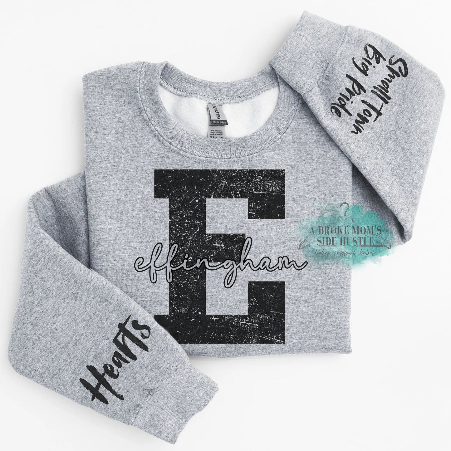 Effingham Hearts Large Letter 2x Sleeve Sweatshirt