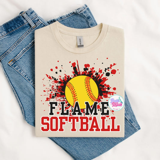 Effingham Flame Softball Splatter Tee