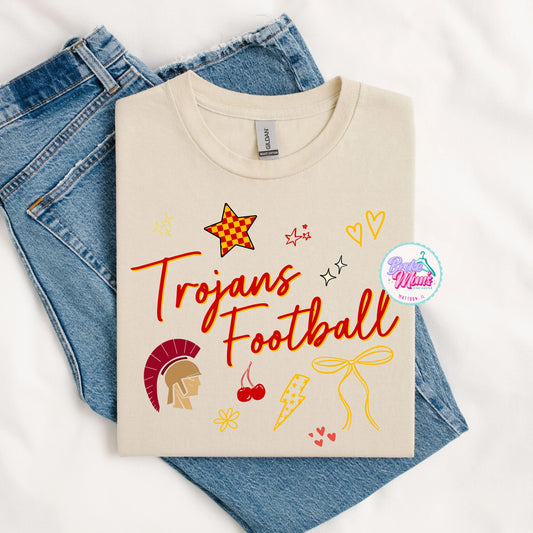 Trojans Football So Many Doodles Tee