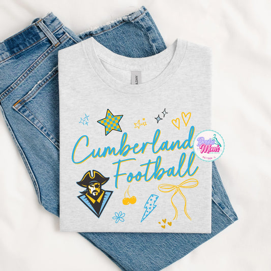 Cumberland Football So Many Doodles Tee
