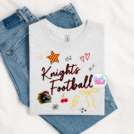 Knights Football So Many Doodles Tee