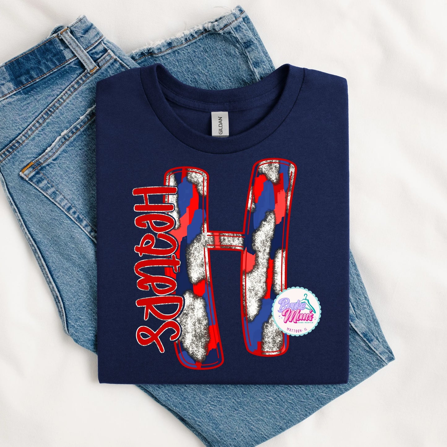 Heaters Letter Faux Glitter Ombré Tee/Sweatshirt