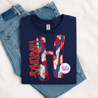 Heaters Letter Faux Glitter Ombré Tee/Sweatshirt