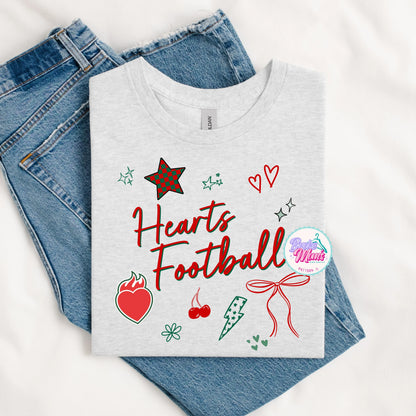 Hearts Football So Many Doodles Tee