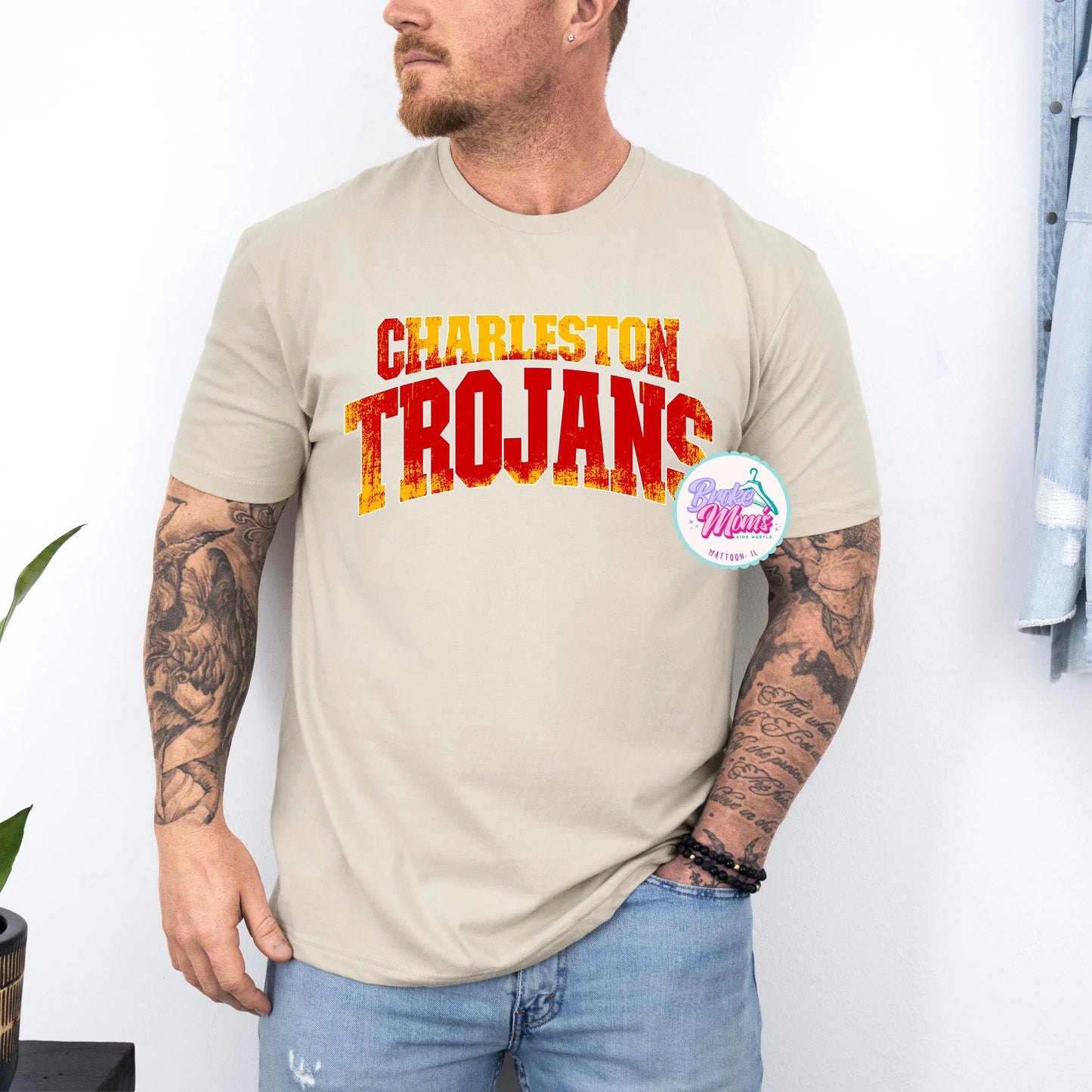 Mens Charleston Trojans Homerun Tee/Sweatshirt