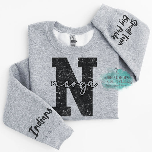 Neoga Indians Large Letter 2x Sleeve Sweatshirt