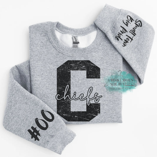 Neoga Chiefs Large Letter 2x Sleeve Sweatshirt